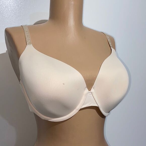 Victoria's Secret Women's Tan Adjustable Straps Underwired T-Shirt Bra Size 36D - Picture 2 of 12